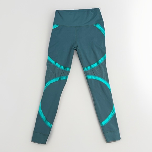 Teal‎ Power Hold by Fabletics high-waisted athletic leggings with mesh detail S - Picture 1 of 6